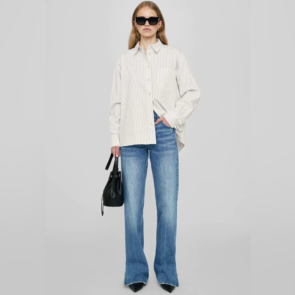 Anine Bing Braxton monogram shirt